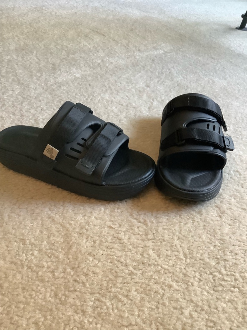 New Free People Suicoke Urich Black Foam Hook & Loop sandal Slides sz 6